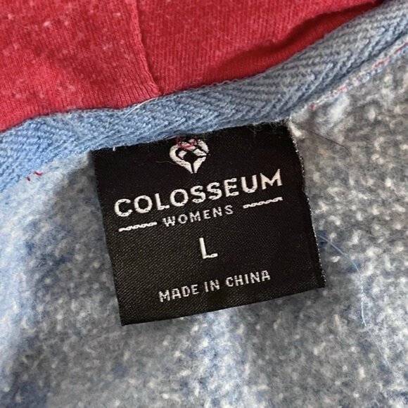 Colosseum Delaware State Hornets Hoodie Sweatshirt Jacket Blue Red Size Large - Picture 9 of 11